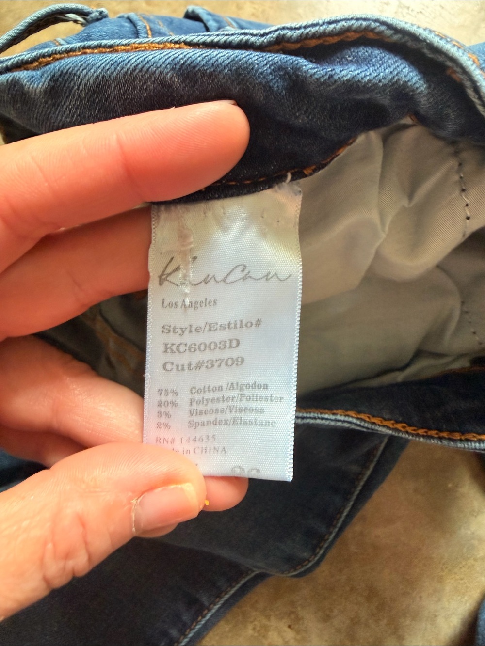 KanCan Dark Blue Ankle Crop Distressed Raw Hem Jeans - Size 26 Size 5 - Picture 11 of 15